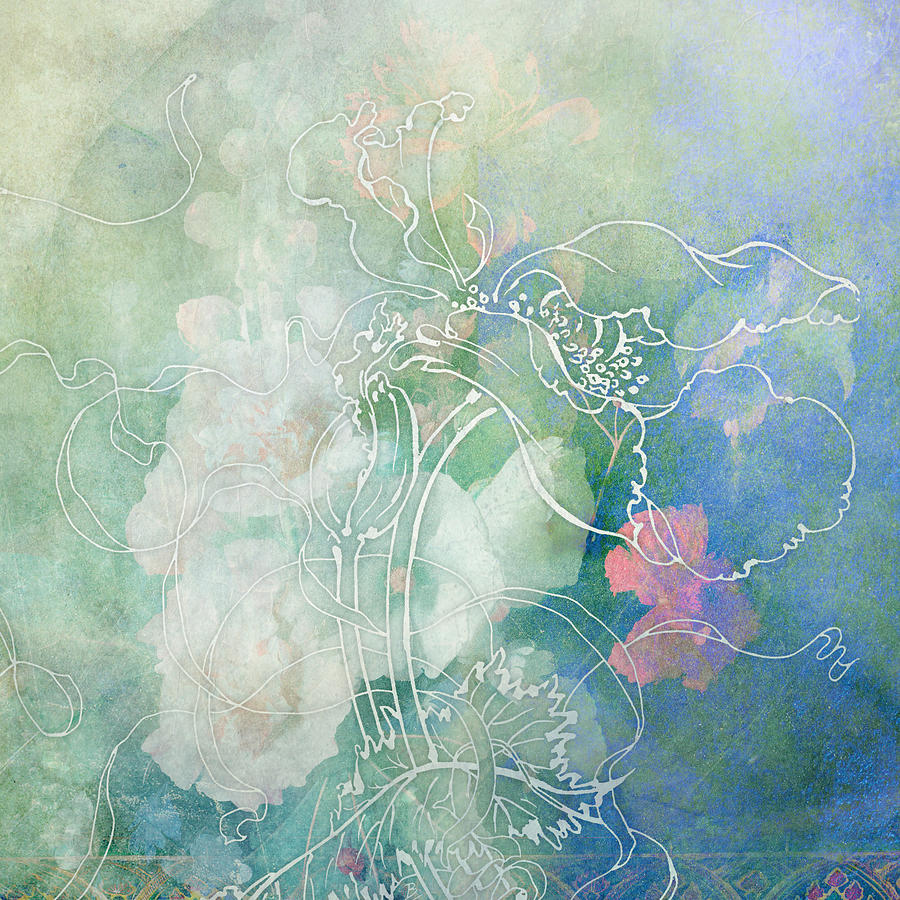 Flower Painting - Sketchflowers - Hollyhock by MGL Meiklejohn Graphics Licensing
