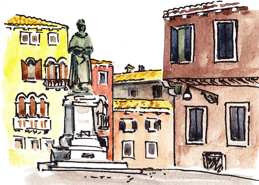 Sketching Italy Venetian Piazza Painting