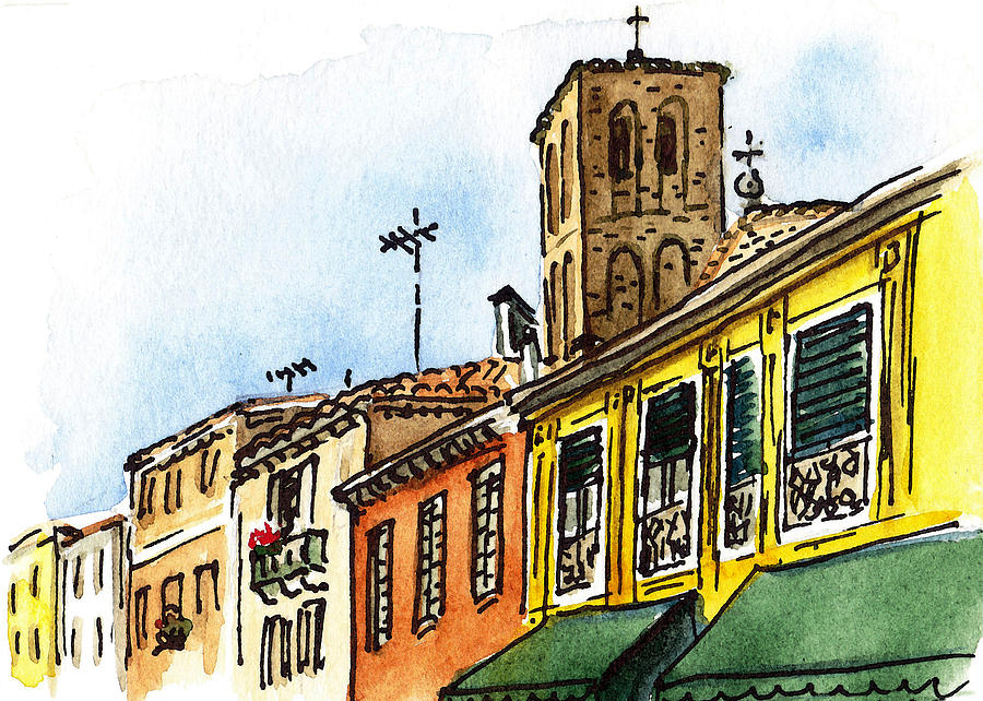 Sketching Italy Venice Via Nuova Painting by Irina Sztukowski