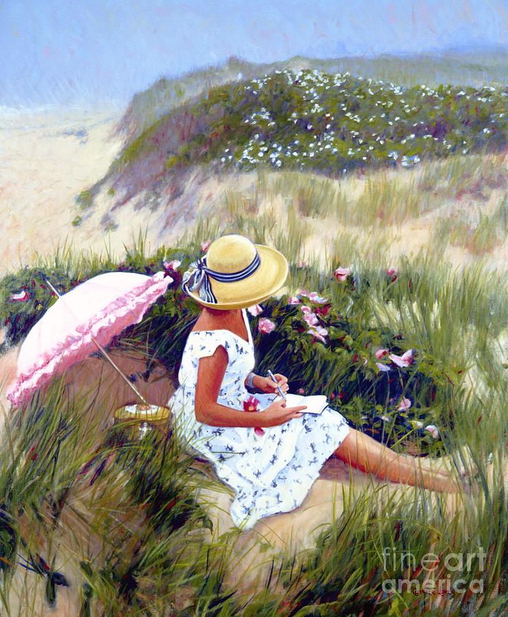 Sketching Vineyard Dunes Painting by Candace Lovely