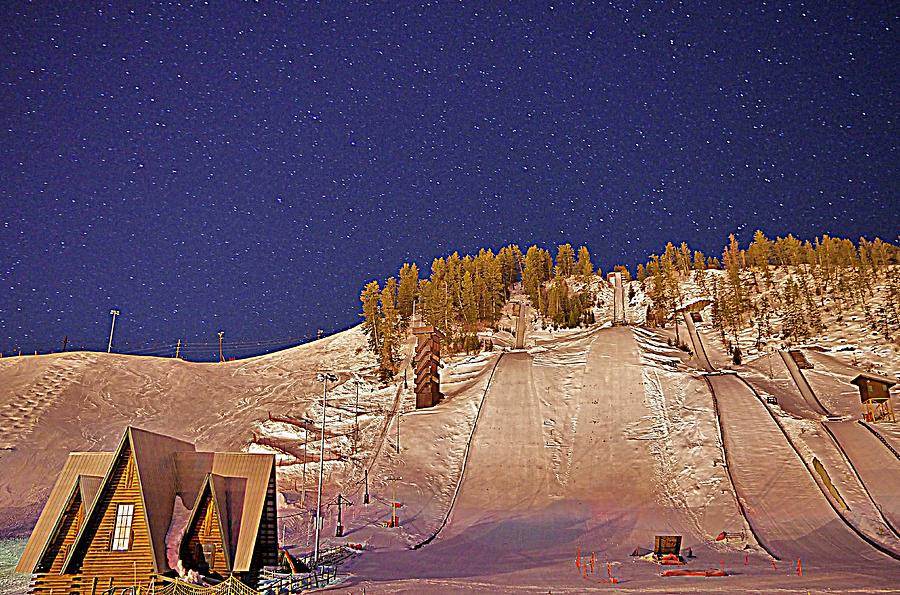 Ski Area at Night Photograph by Matt Helm