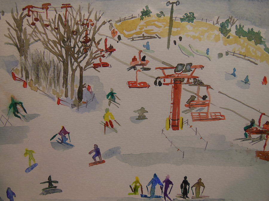 Ski Area Painting by Rodger Ellingson