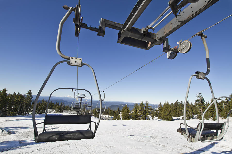 Ski Lifts at Mount Hood in Oreon Photograph by David Gn