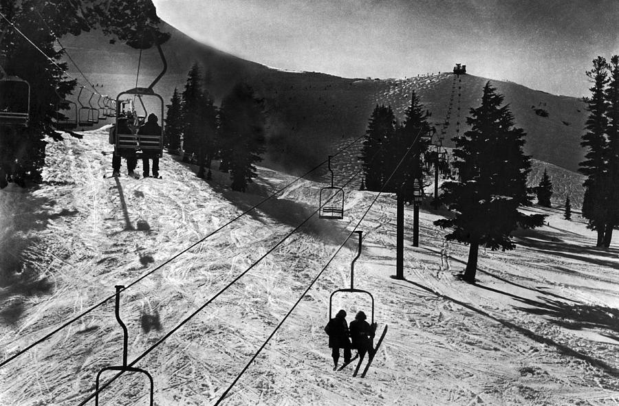 Ski Lifts At Squaw Valley In California Photograph by Underwood Archives