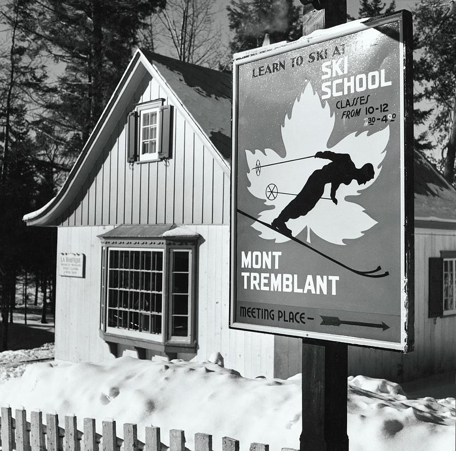Ski School Sign At Mont Tremblant Ski Resort Photograph by Toni Frissell