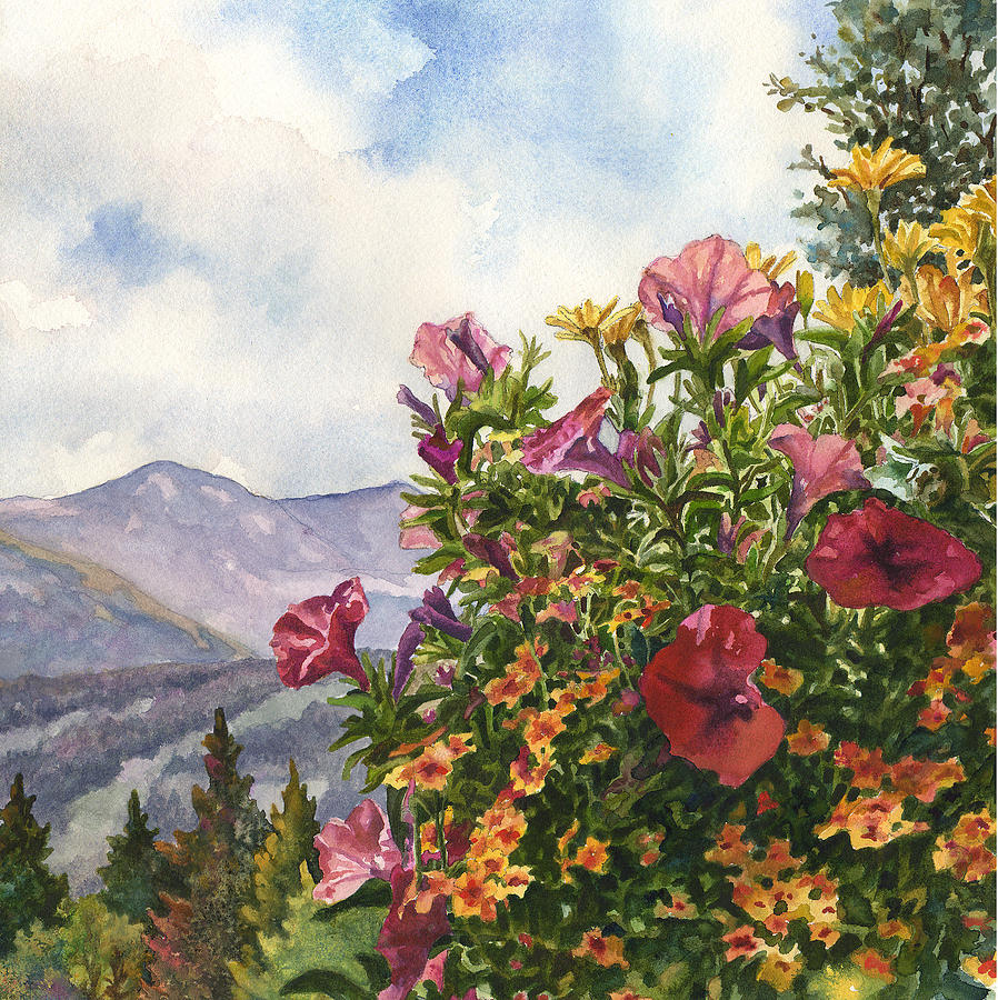 Breckenridge Painting - Ski Slopes in Summer by Anne Gifford