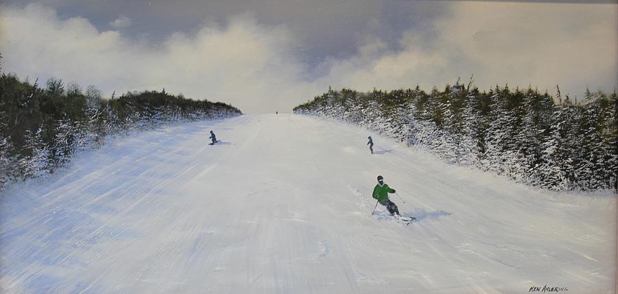 Ski The Meadow Painting by Ken Ahlering