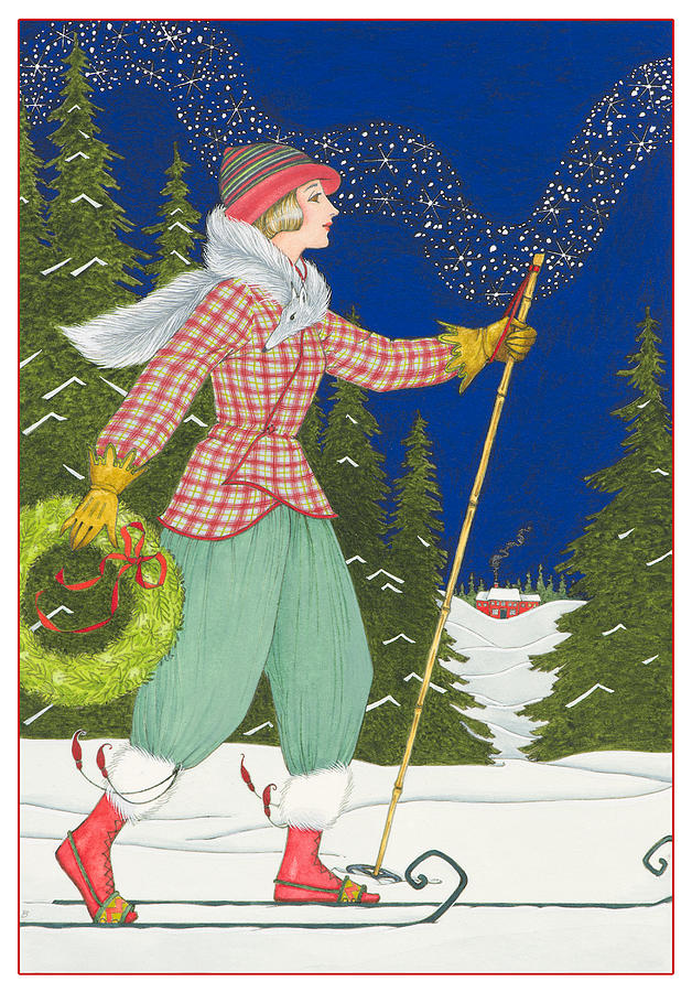 Christmas Painting - Ski Vogue by Lynn Bywaters