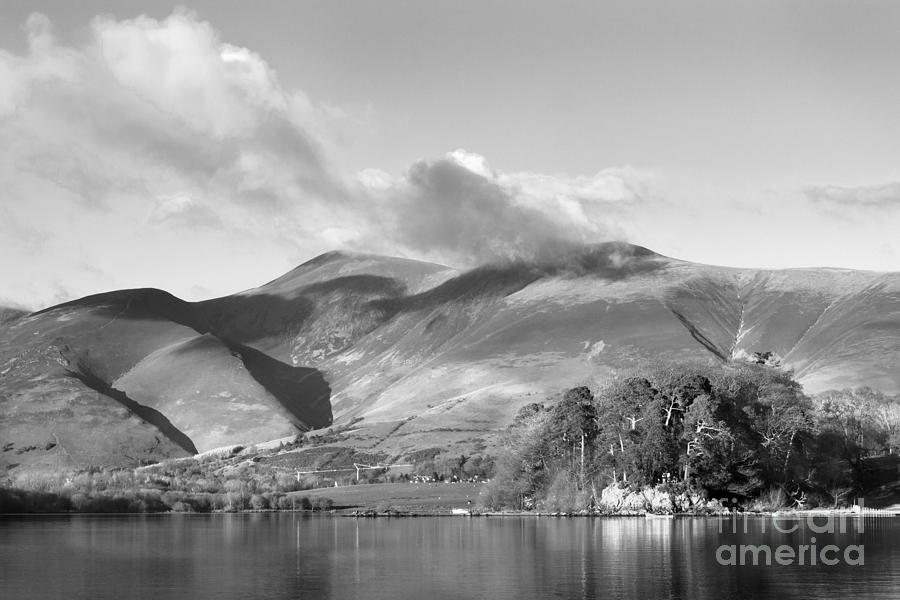 Black And White Photograph - Skiddaw And Friars Crag Mountainscape by Linsey Williams