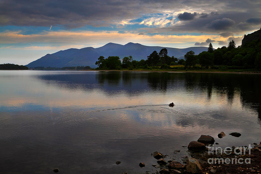 Landscape Photograph - Skiddaw and Derwent Water at dawn by Louise Heusinkveld