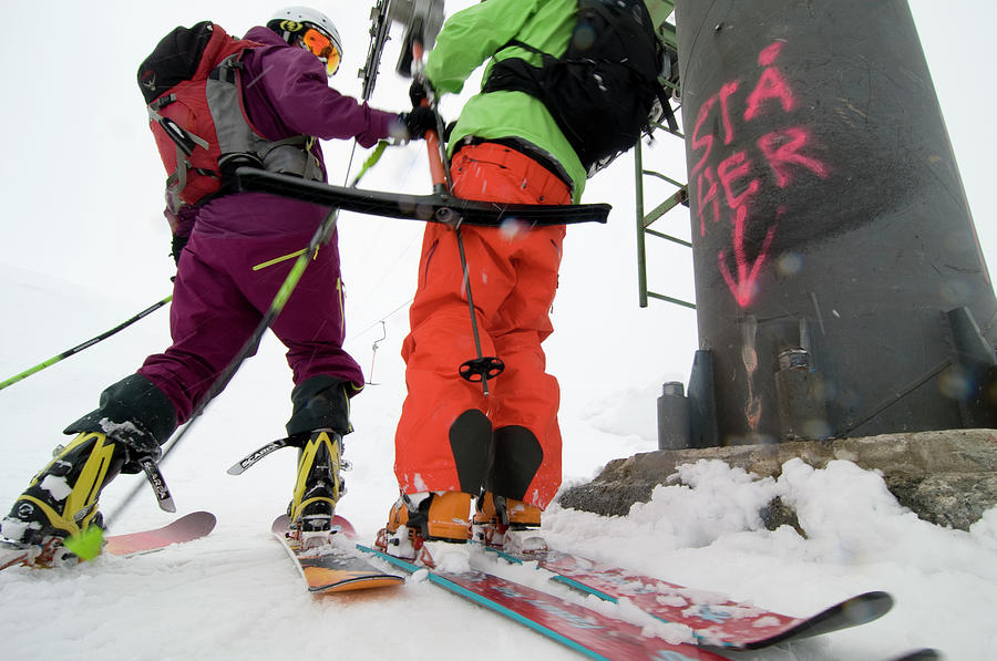 Skiers Load A Tbar Ski Lift Photograph by Kari Medig Pixels