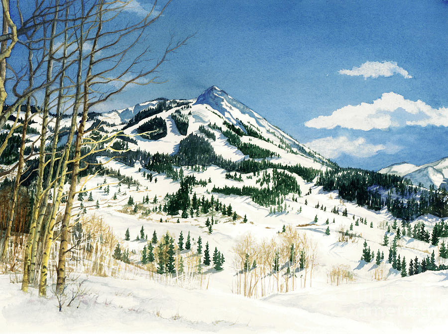 Barbara Jewell Painting - Skiers Paradise by Barbara Jewell