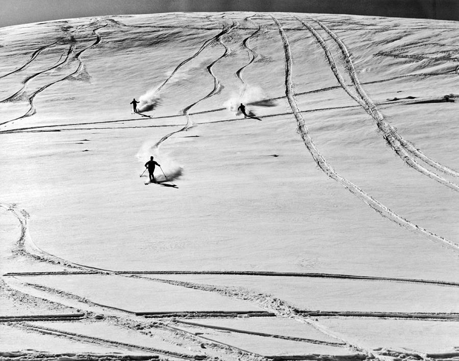 Skiing In Jasper National Park Photograph by Underwood Archives