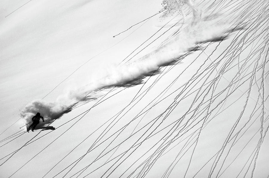 Skiing Powder Photograph by Lorenzo Rieg