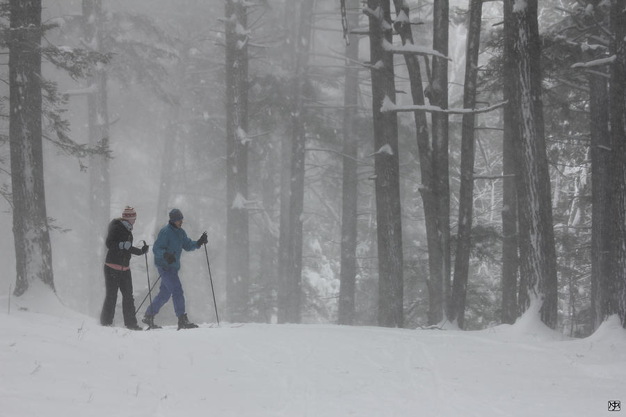 Skiing with a Friend Photograph by John Meader