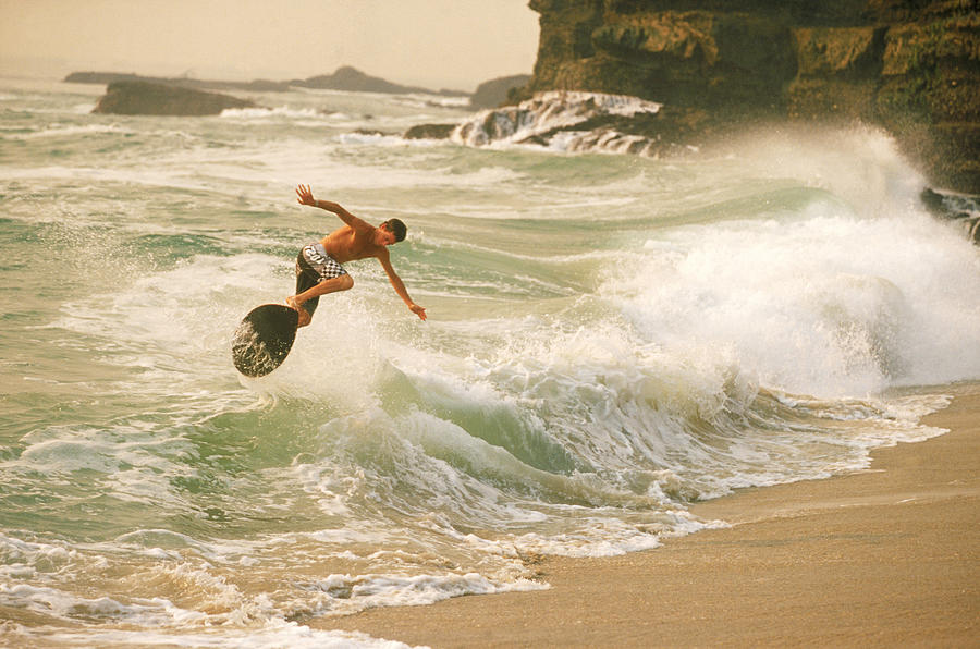 Summer Photograph - Skimboarder Surfing Wave In Laguna by Joe McBride