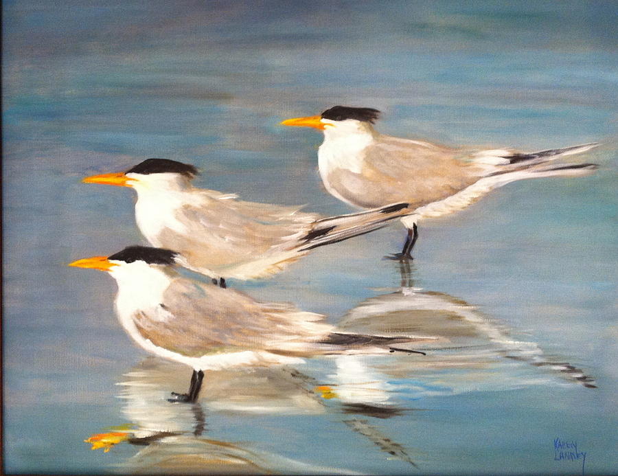 Skimmers Painting by Karen Langley