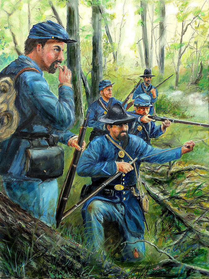 Skirmish 1862 Painting by C Keith Jones - Fine Art America