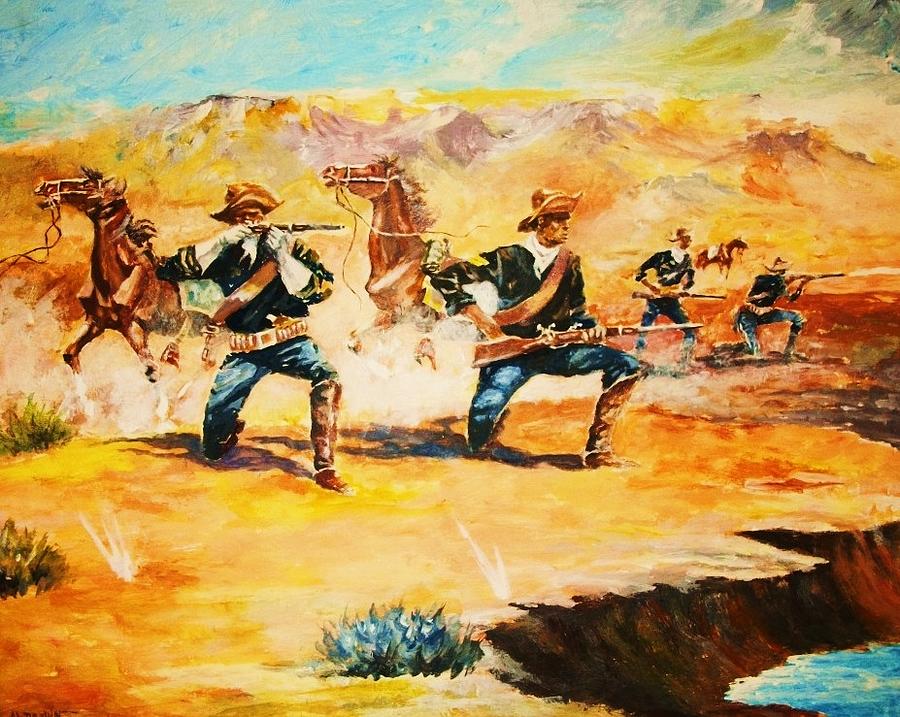Fired on at The Water Hole Painting by Al Brown