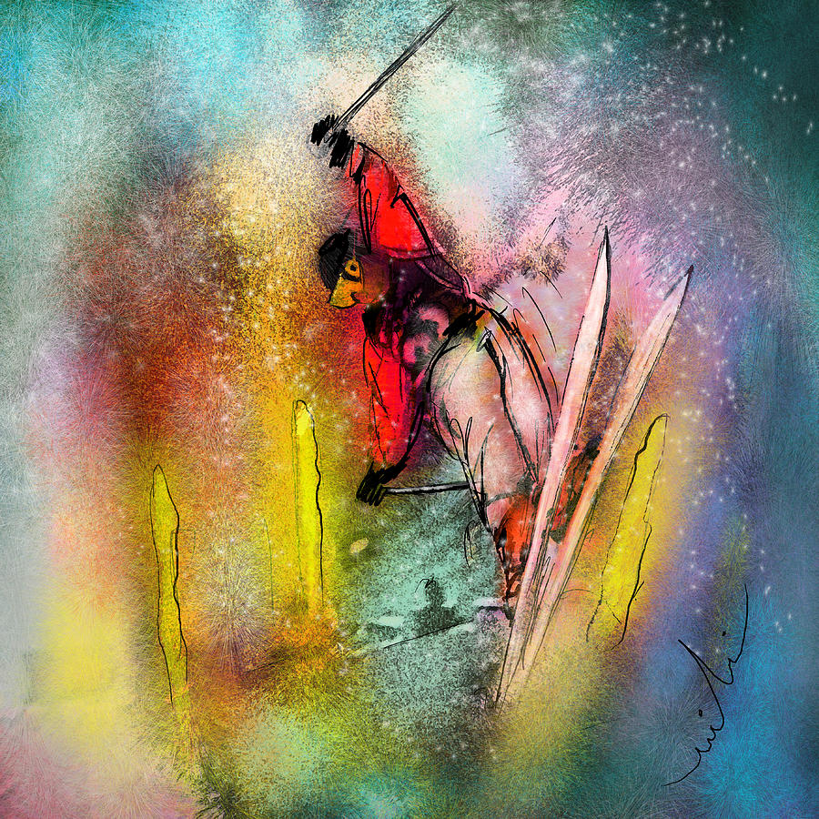 Skiscape 02 Painting by Miki De Goodaboom