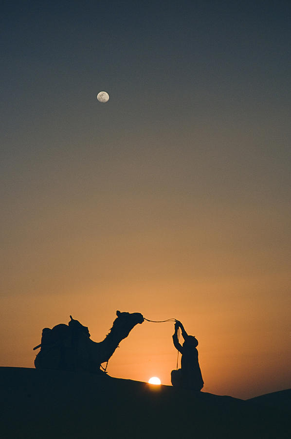 SKN 1495 Moonrise to Sunset Photograph by Sunil Kapadia