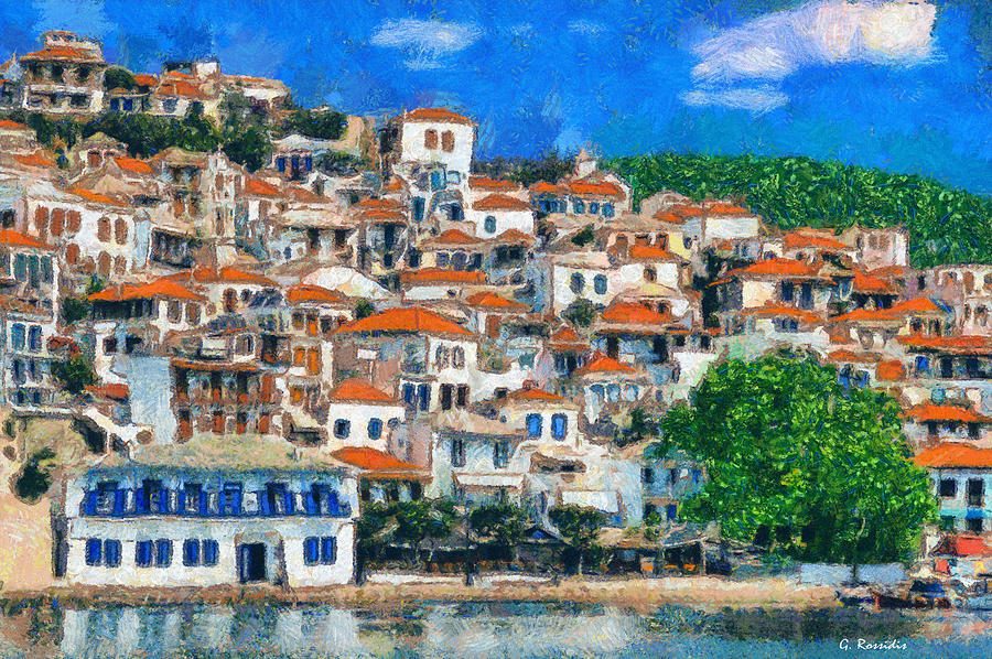Skopelos Painting by George Rossidis