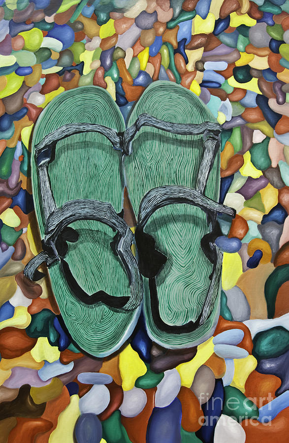 Skopelos Sandals Painting by James Lavott