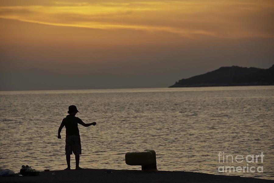 Skopelos Sunset - Fisher Boy - 1 Photograph by James Lavott