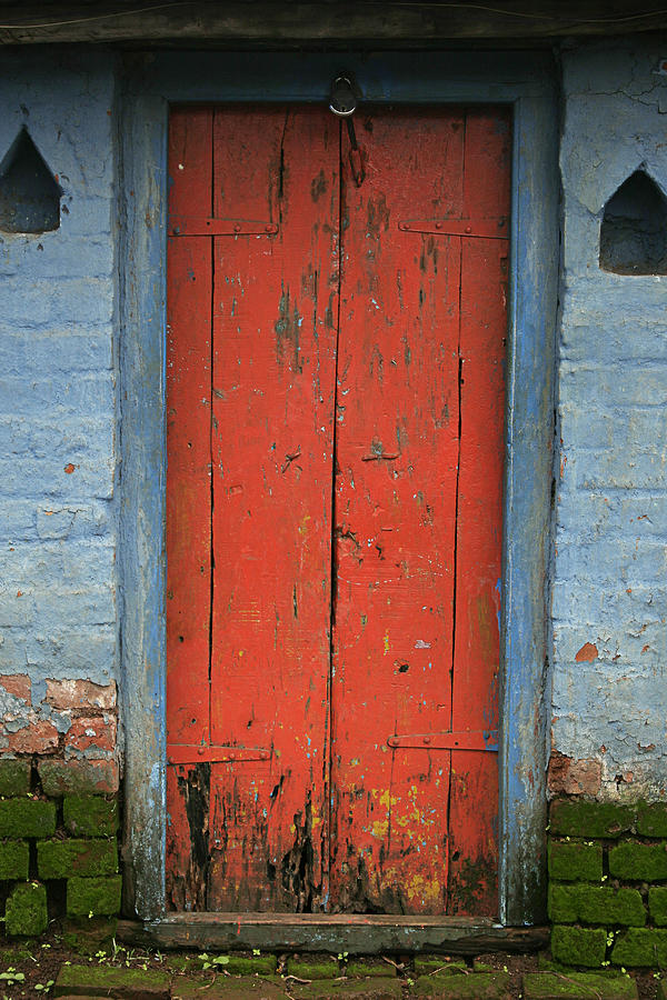 SKC 0401 Closed Red Door Photograph by Sunil Kapadia