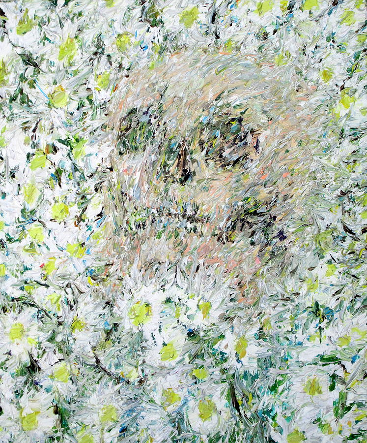 Flower Painting - Skull Among Daisies by Fabrizio Cassetta