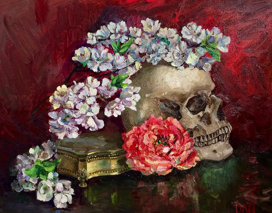 Still life with art supplies Painting by Maryna Danylovych