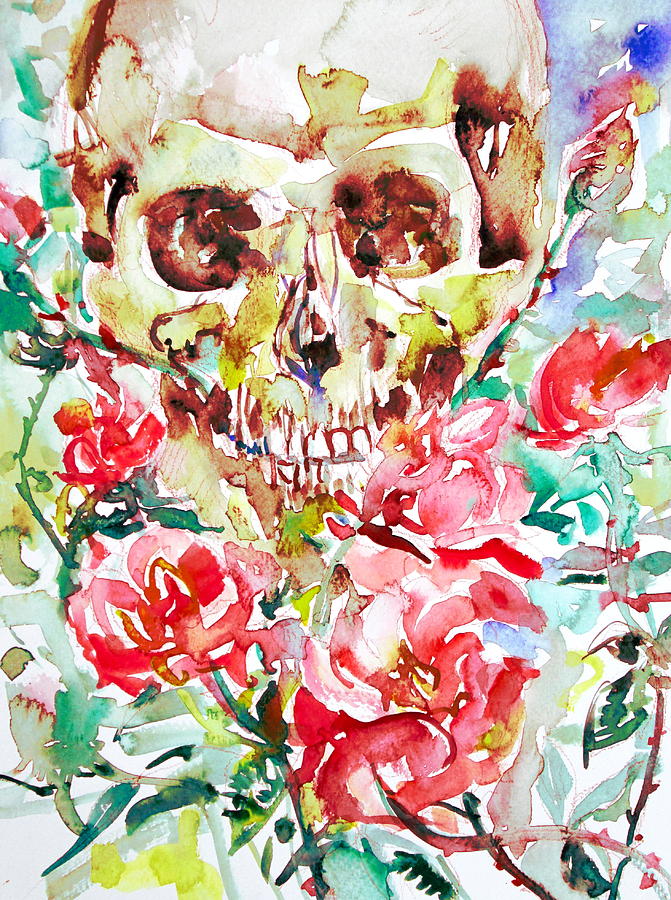 SKULL and ROSES.1  Painting by Fabrizio Cassetta