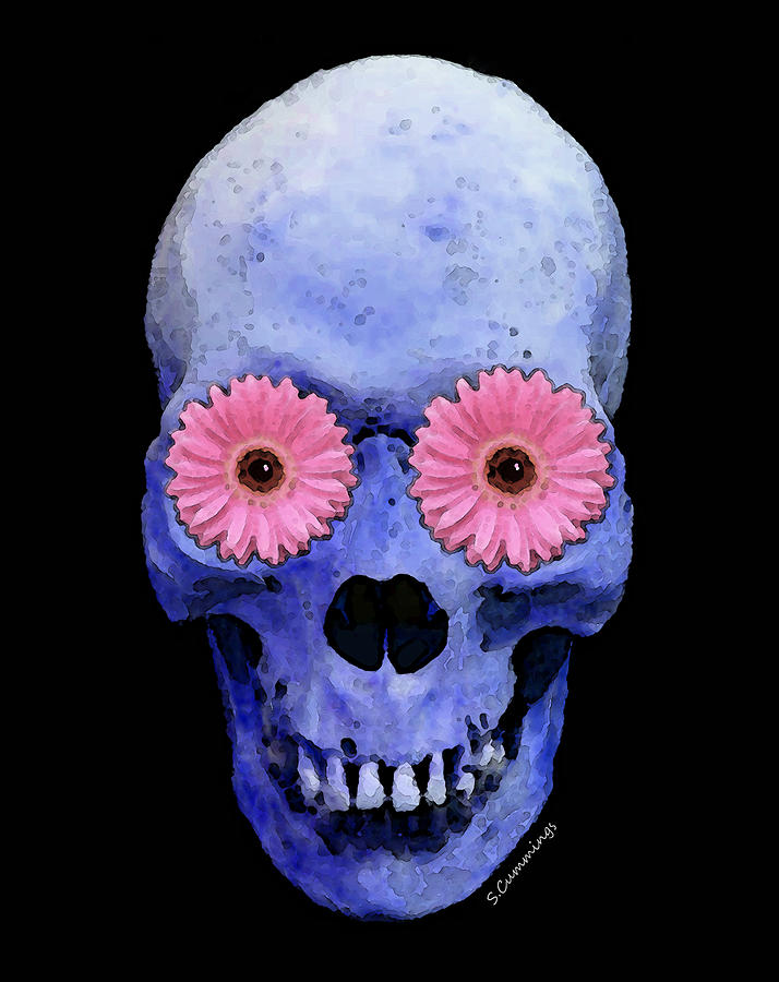 Skull Painting - Skull Art - Day Of The Dead 1 by Sharon Cummings