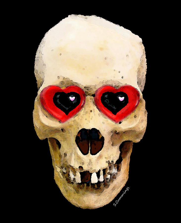 Skull Painting - Skull Art - Day Of The Dead 2 by Sharon Cummings