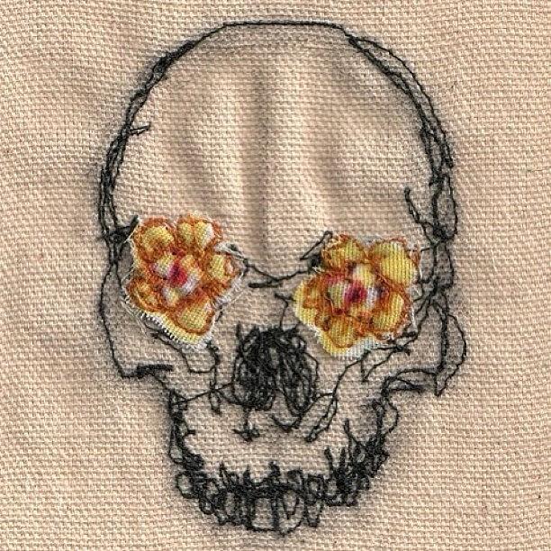 Skull Photograph - #skull #art #needlework by Marina Boitmane