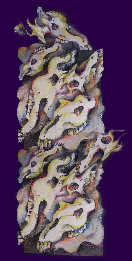 Skull Column Painting by Melinda Dare Benfield