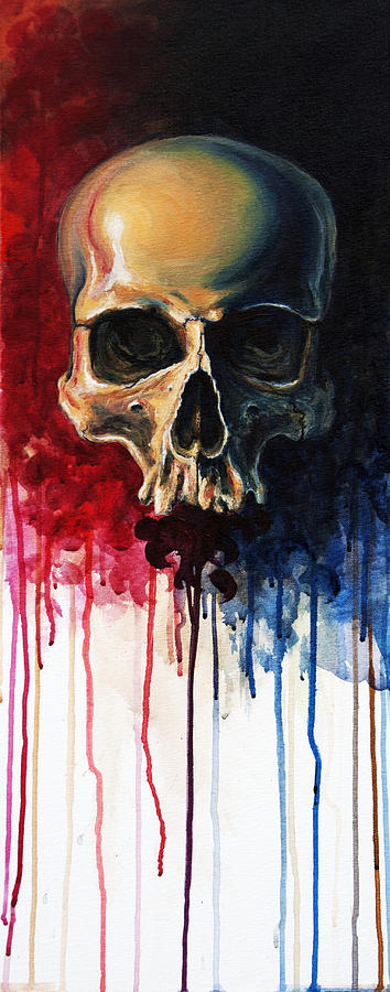 Skull Painting - Skull by David Kraig