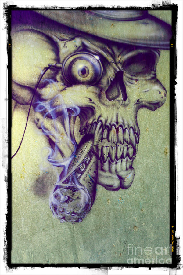 Skull Photograph - Skull Graffiti by Sophie Vigneault