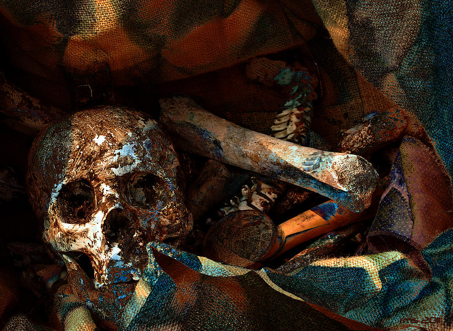 Skull Photograph - Skull in Wrap by Robert Schwarztrauber