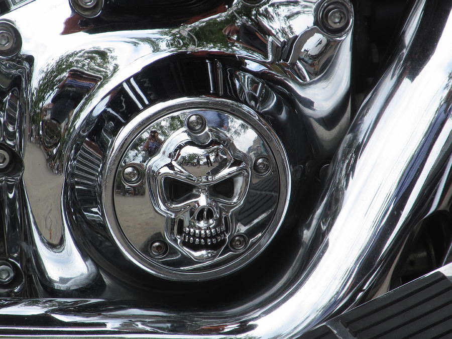 Skull On Bike Photograph by Alfred Ng