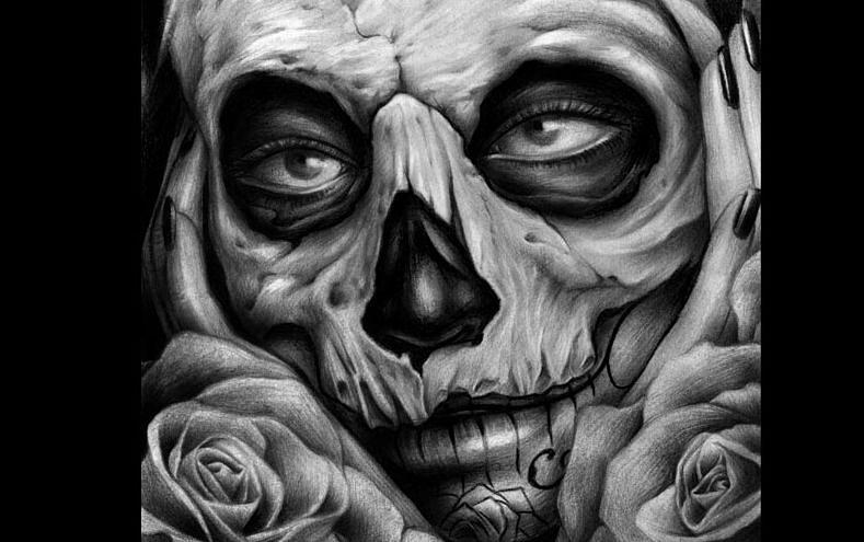 Skull tattoo art Drawing by Peter Harley - Fine Art America