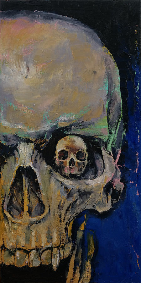 Skull Painting - Vampire Skull by Michael Creese