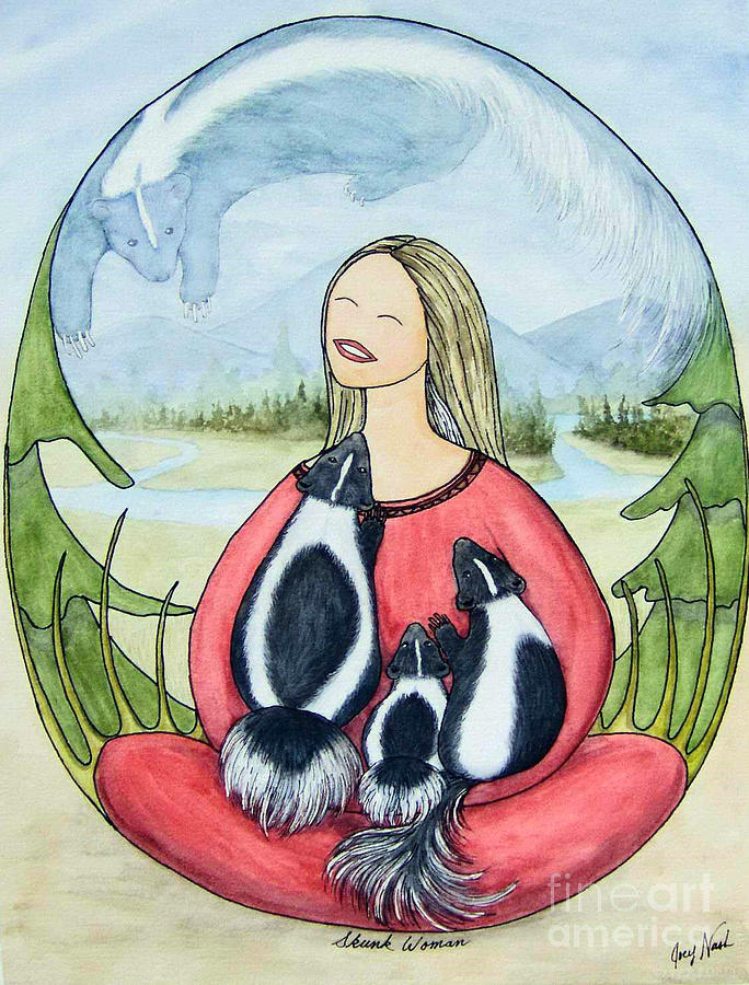Skunk Woman Painting by Joey Nash
