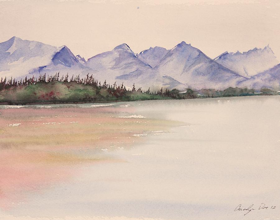 Skwentna River Painting by Carolyn Doe