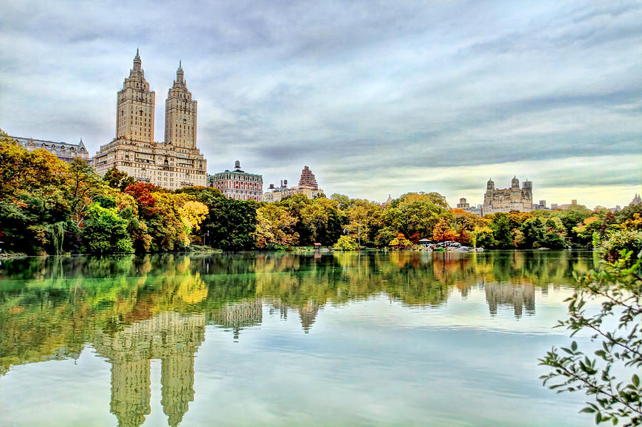 Sky And Reflections On Central Park Lake Photograph by Geraldine Scull