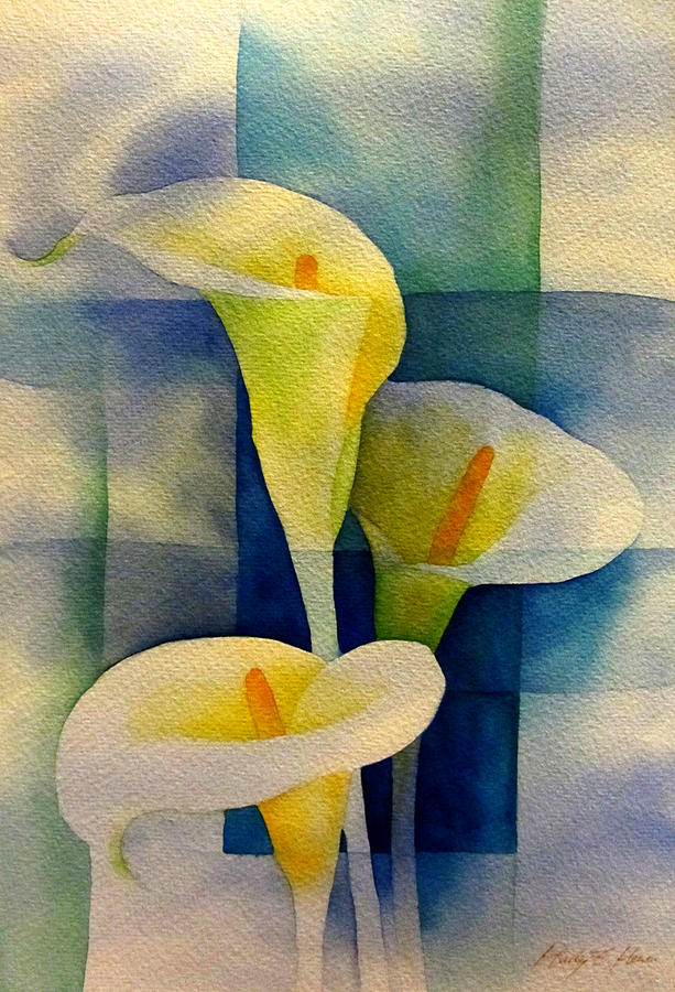 Calla Lily Painting - Sky Breeze by Hailey E Herrera