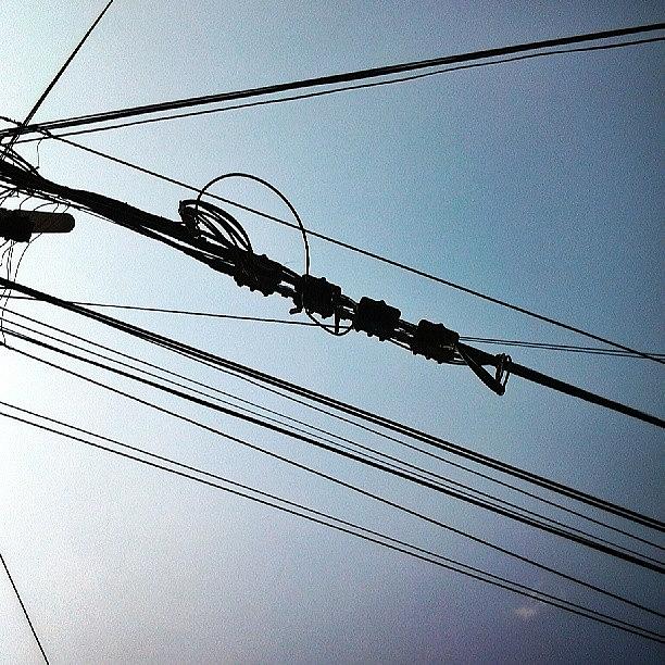 Abstract Photograph - #sky #cloud #cable #antenna #contrast by Joe Giampaoli