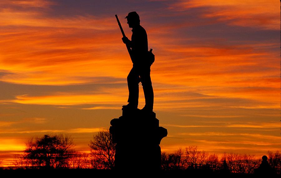 Sky Fire - 128th Pennsylvania Volunteer Infantry A1 Cornfield Avenue Sunset Antietam Photograph by Michael Mazaika