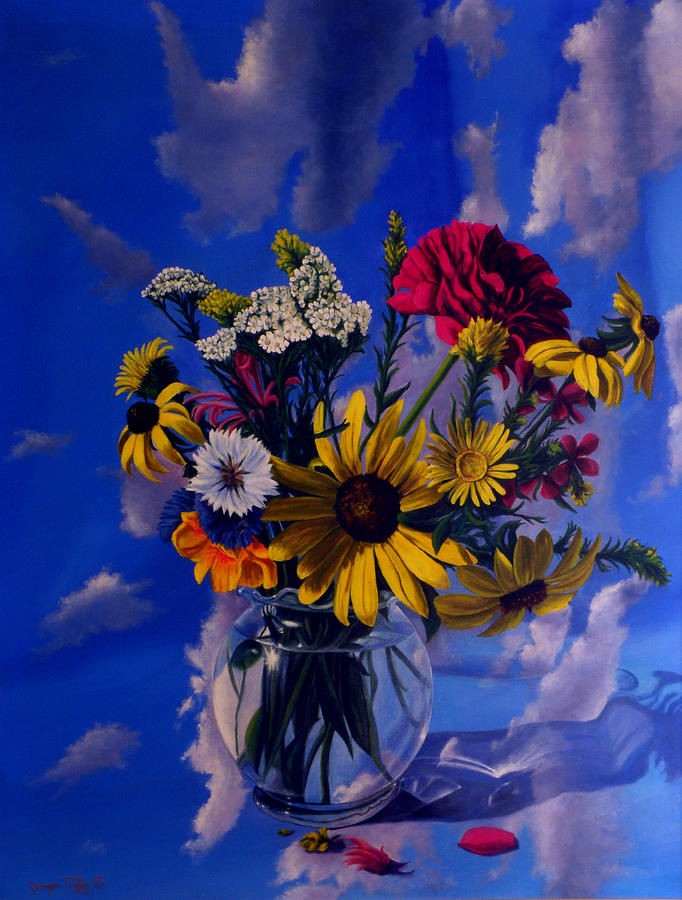 Sky flowers Painting by George Tuffy