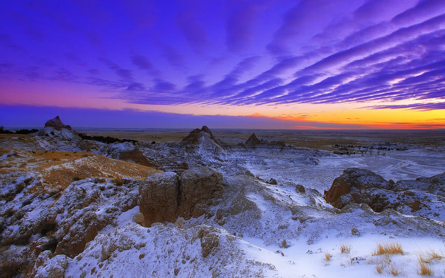 Badlands National Park Photograph - Sky Lines by Kadek Susanto